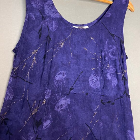 Vintage Dress Floral Sleeveless Purple ALTERED 90s Momcore Aesthetic Nostalgia - Picture 8 of 9